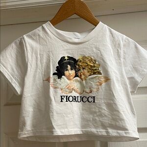 Fiorucci Kids White Tee with Angel Graphic